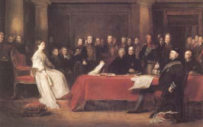 Sir David Wilkie THe First Council of Queen Victoria (mk25) Spain oil painting art